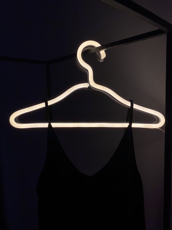 dress hanger neon sign