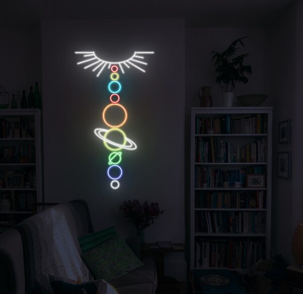 solar system neon light
