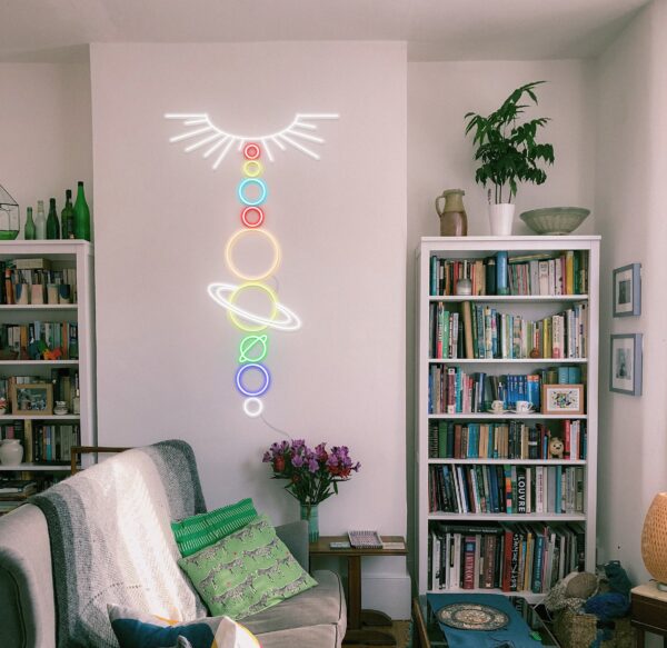solar system neon sign