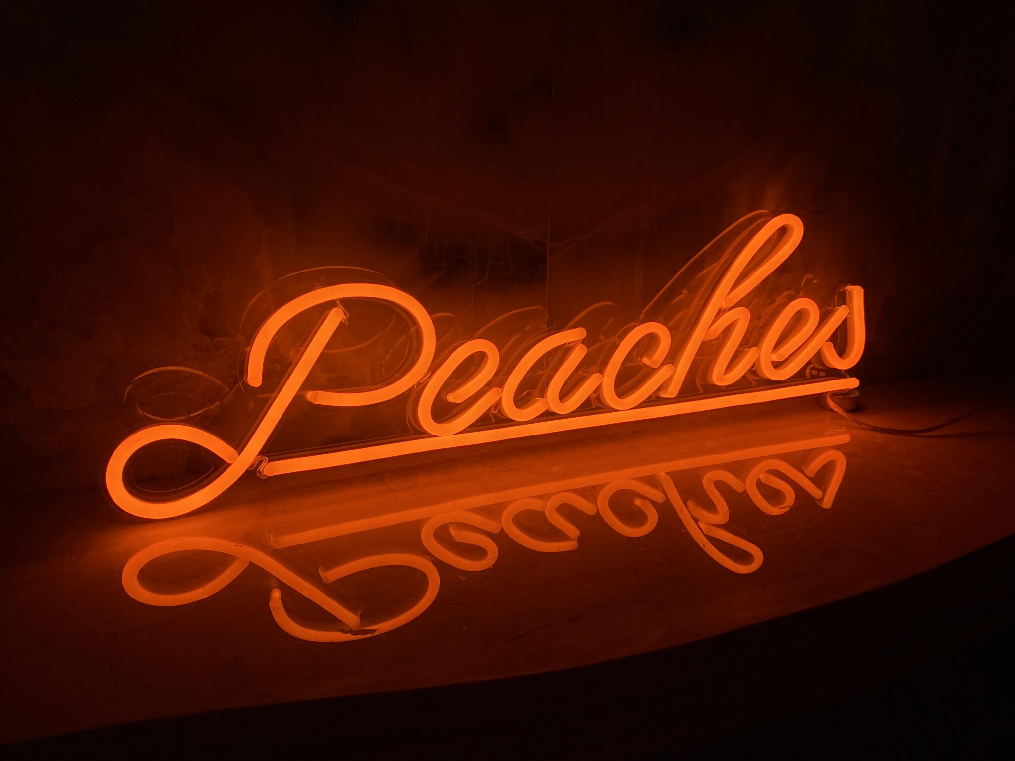 Justin Bieber Peaches neon light