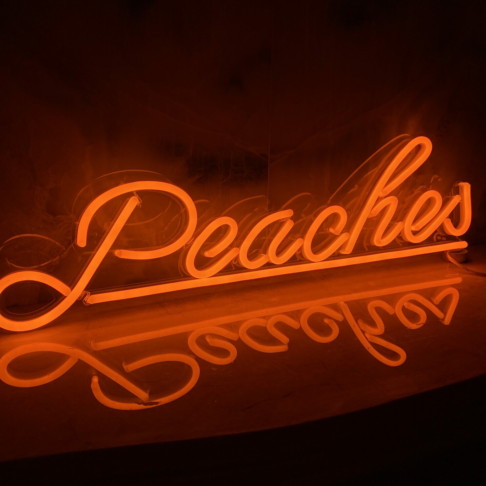 Justin Bieber Peaches neon light