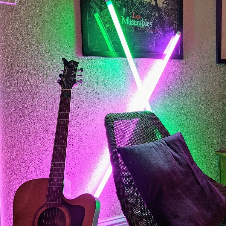 neon lamp in bedroom