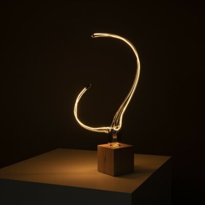 Antler Dimmable Filament LED Table Lamp wooden dark
