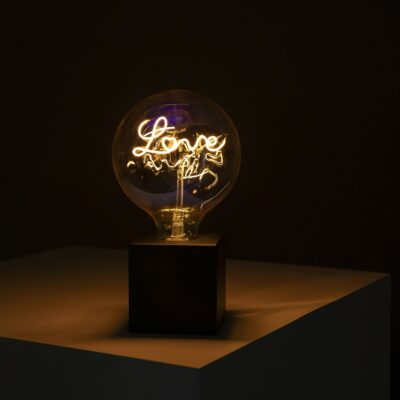 Love Dimmable Filament LED Table Lamp black night light