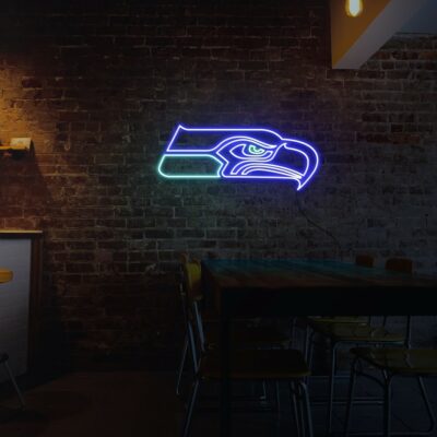 Seahawks light up shop sign
