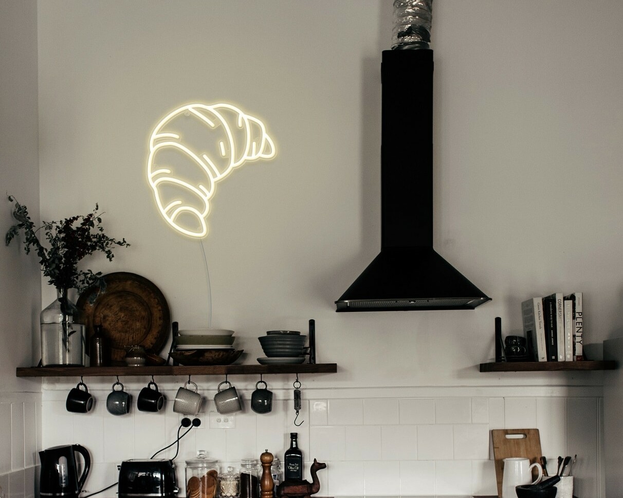 Croissant neon light for your kitchen decor