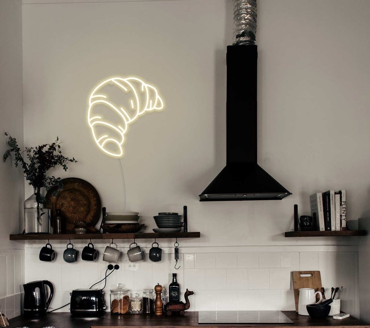 Croissant neon light for your kitchen decor