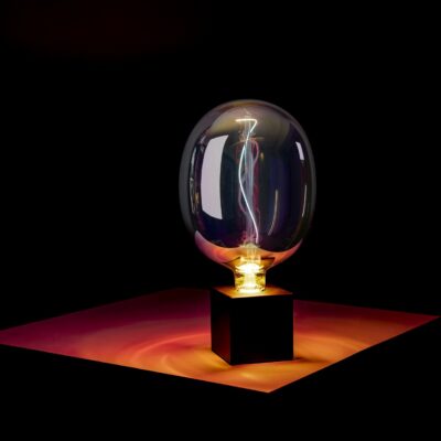 oval led filament lamp black night