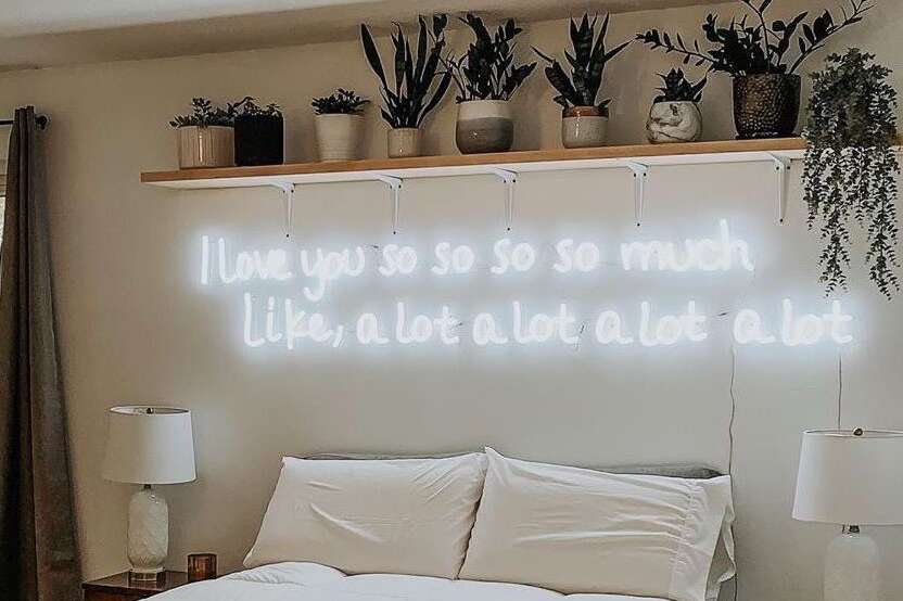 bedroom neon sign