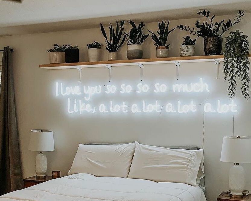 bedroom neon sign