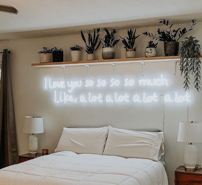 bedroom neon sign