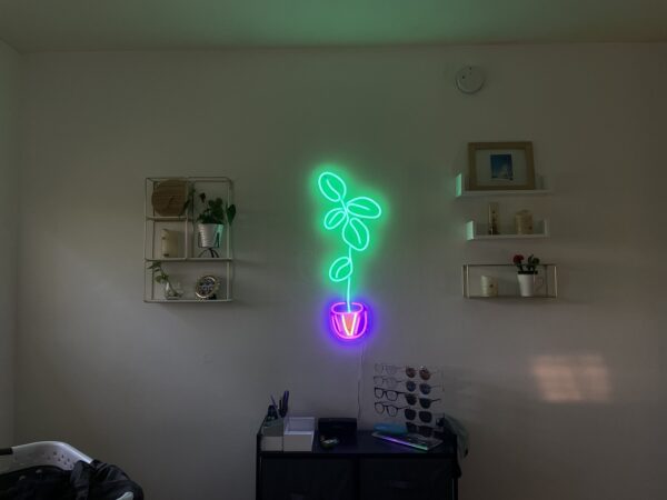 plant neon sign for apartment