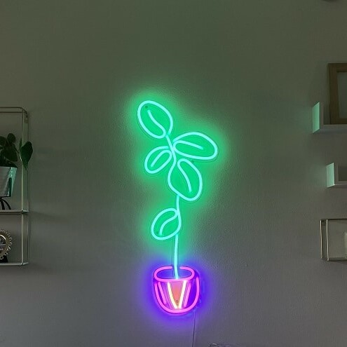 plant neon sign