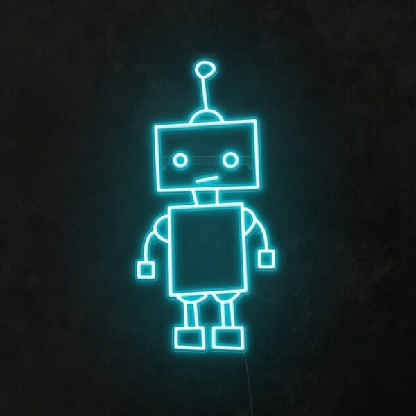 mini robot neon sign