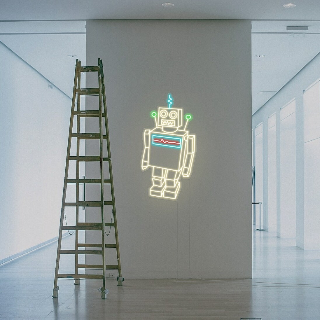 robot neon signs