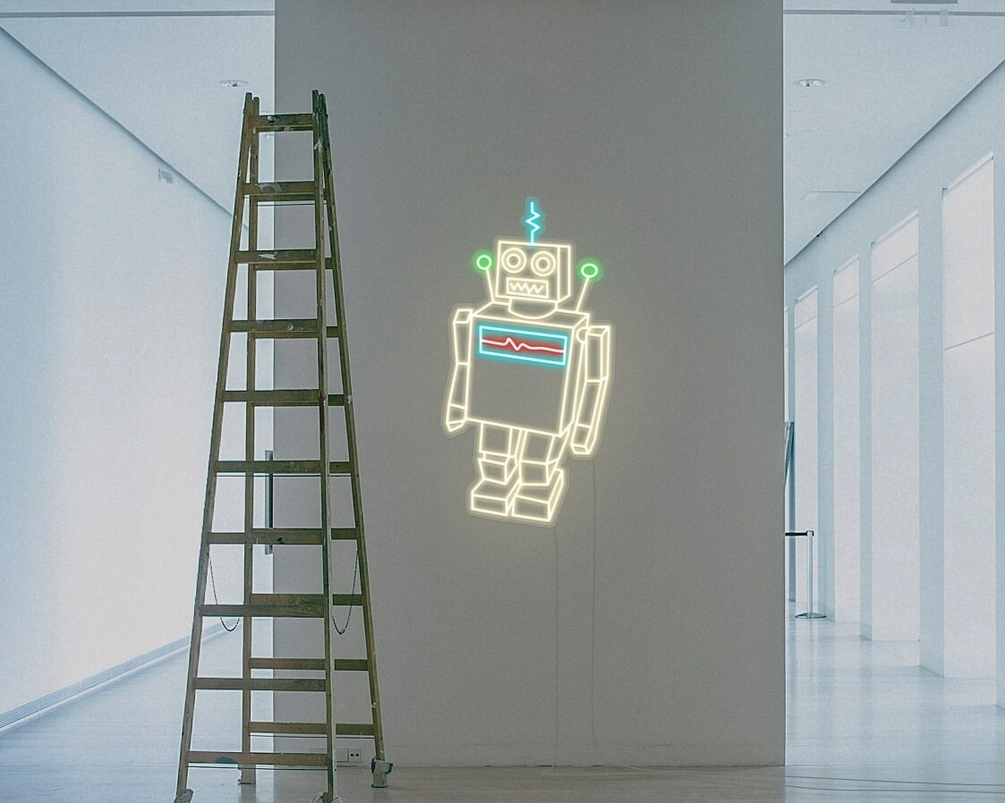 robot neon signs