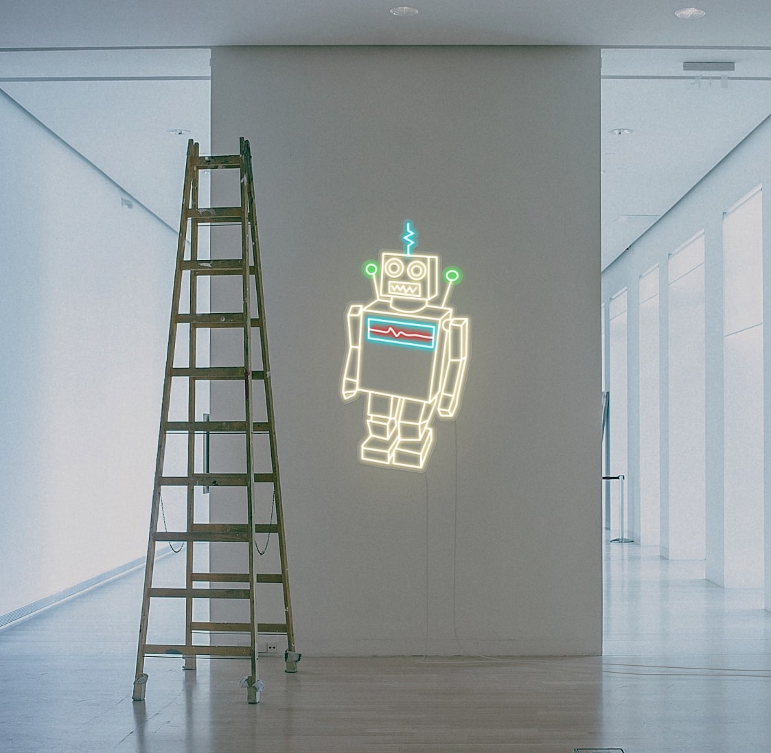 robot neon signs