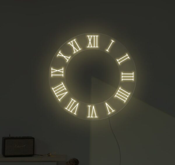 sky clock neon light