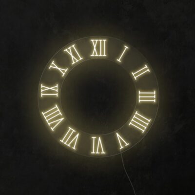 sky clock neon sign
