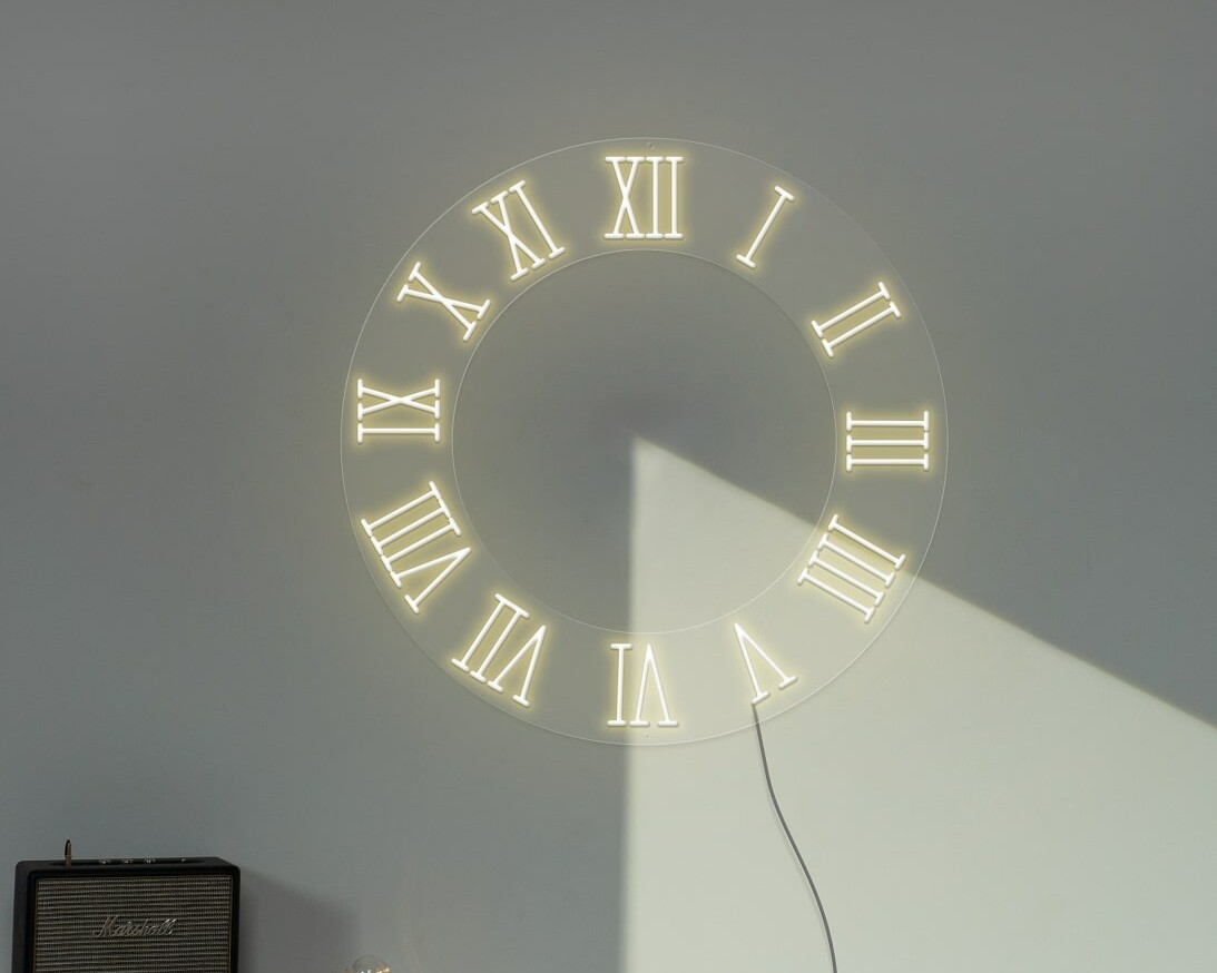 sky clock neon signs