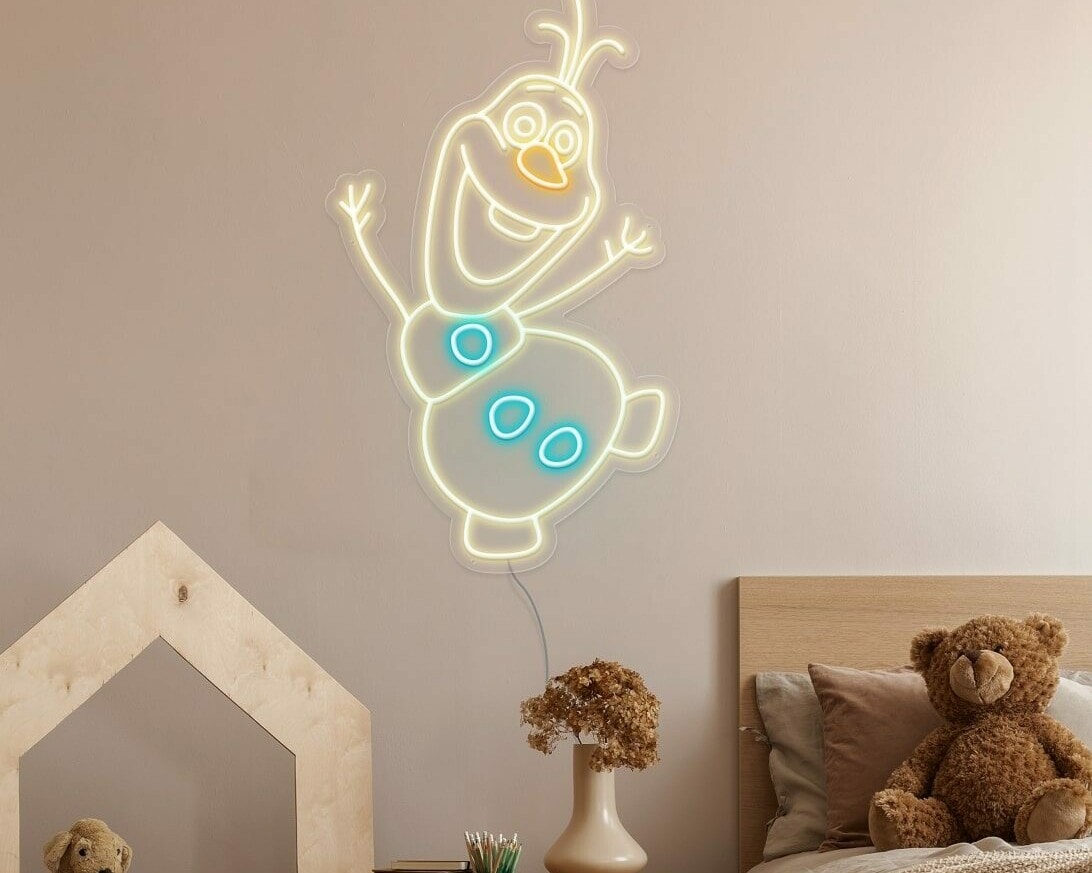 snowman neon lights