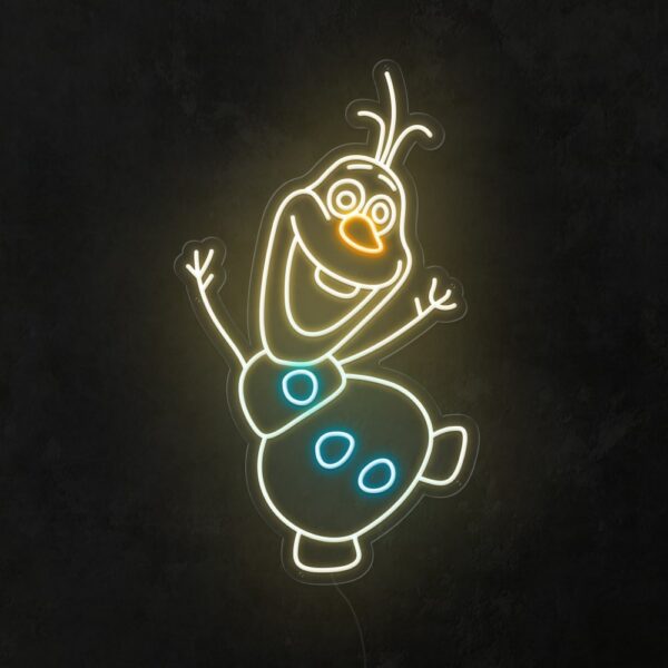 snowman neon sign