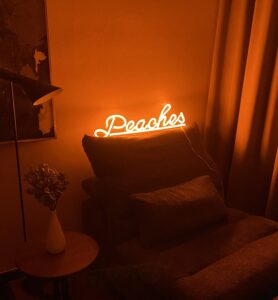 peaches orange neon light for home decor