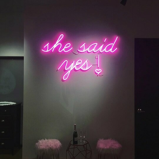 custom neon sign in pink