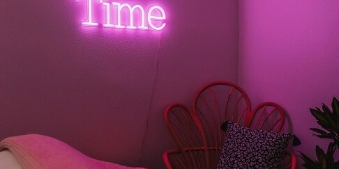 dark pink neon sign