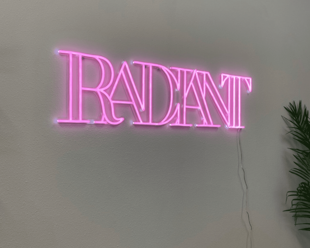 light pink neon sign