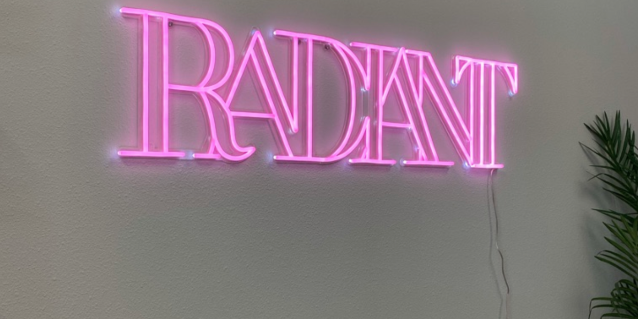 light pink business custom neon sign