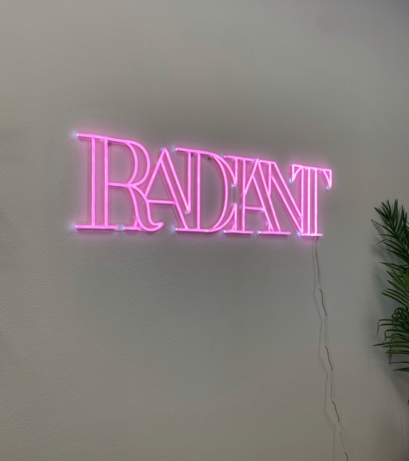light pink neon sign