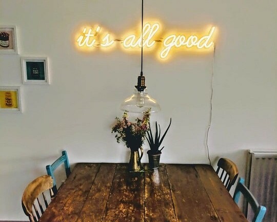 it's all good neon sign