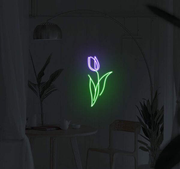 purple tulip neon light
