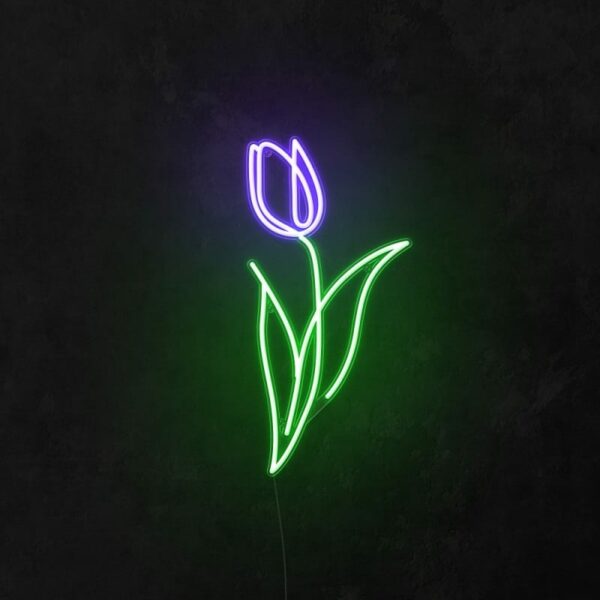 purple tulip neon sign