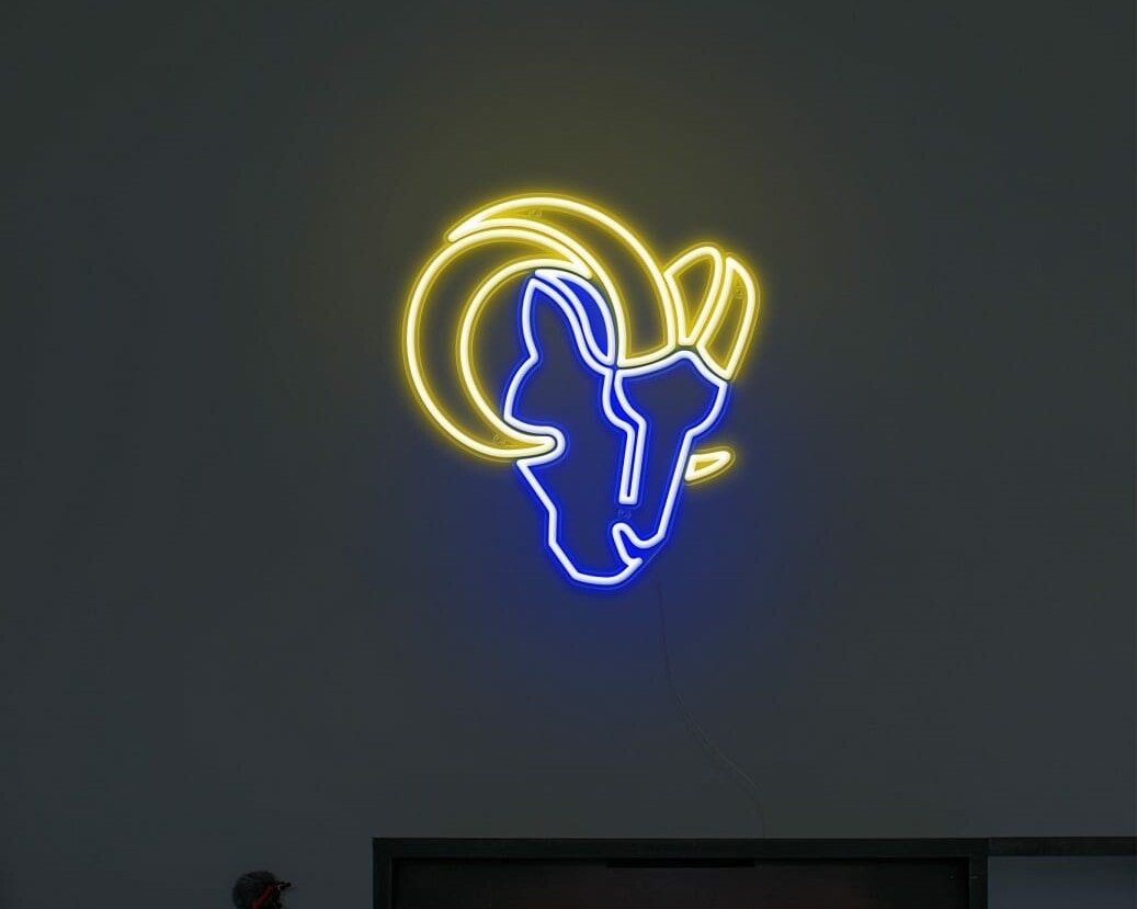 Rams neon sign for sports fans