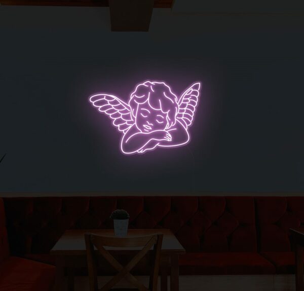Sleeping angel neon light for a peaceful ambiance