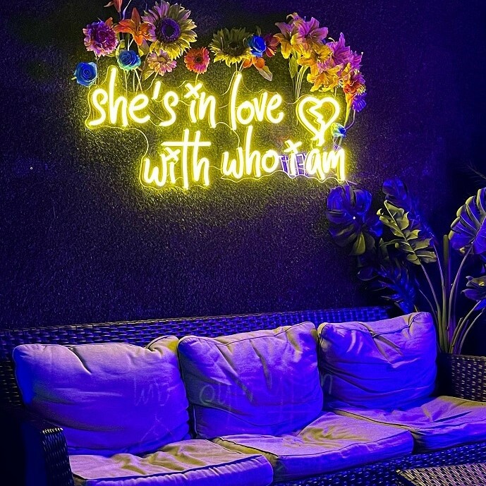 custom yellow neon sign