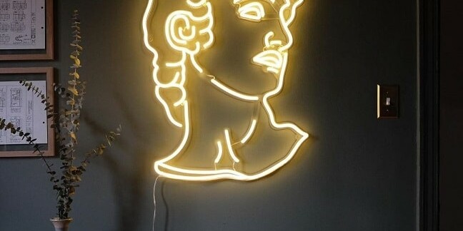 david head neon sign