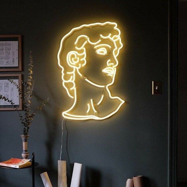 david head neon sign