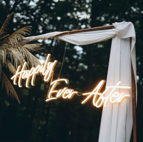 soft white wedding neon sign