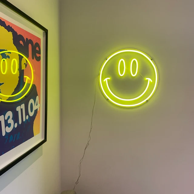 smile face neon sign