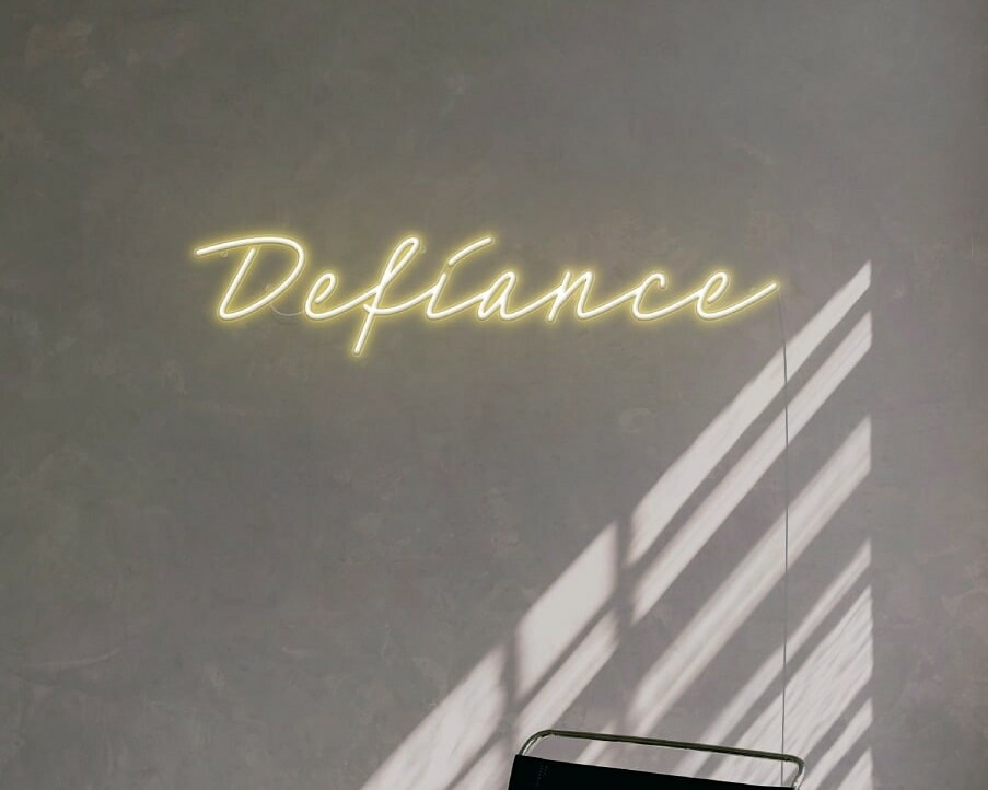 defiance neon sign