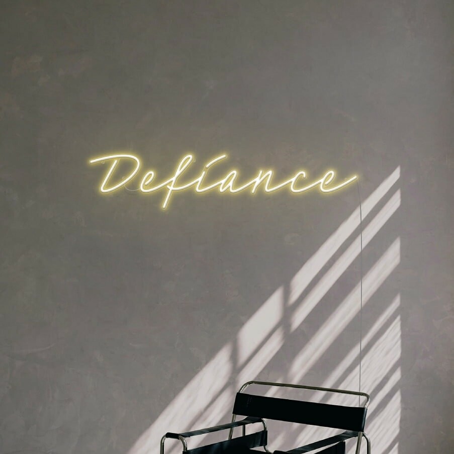 defiance neon sign