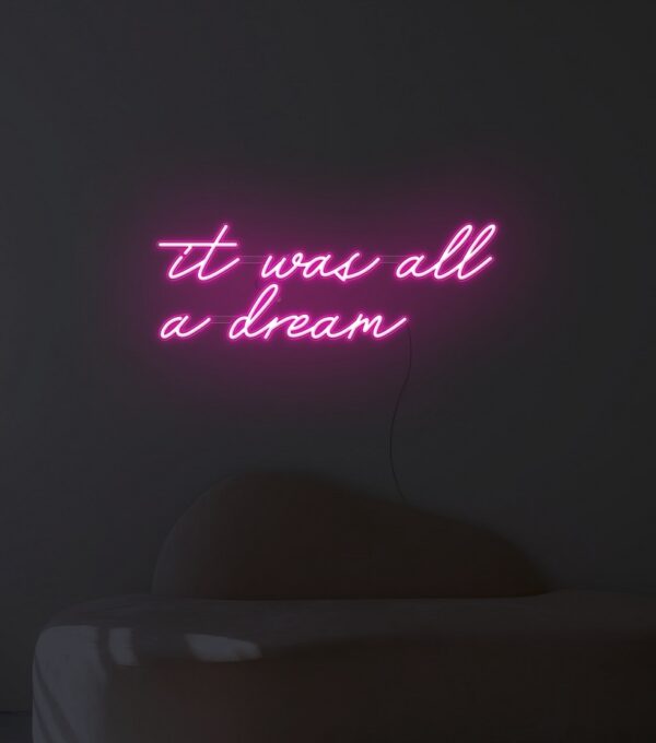 it was all a dream neon light
