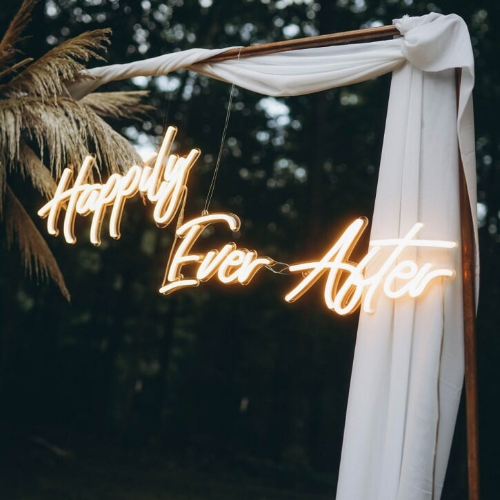 outdoor wedding neon sign