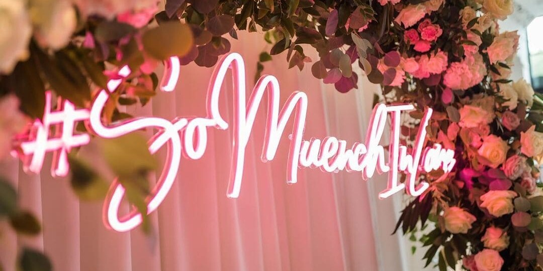 pink wedding neon sign