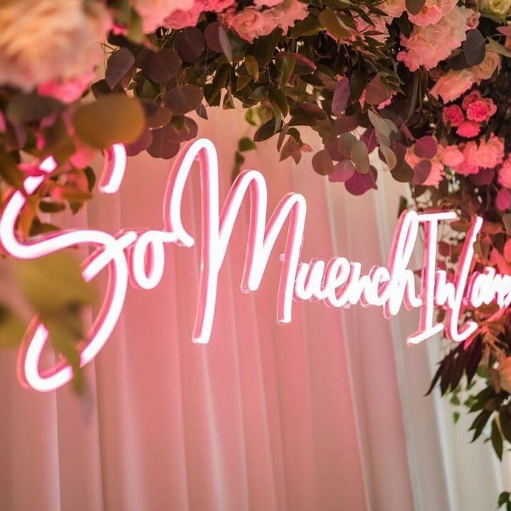 pink wedding neon sign