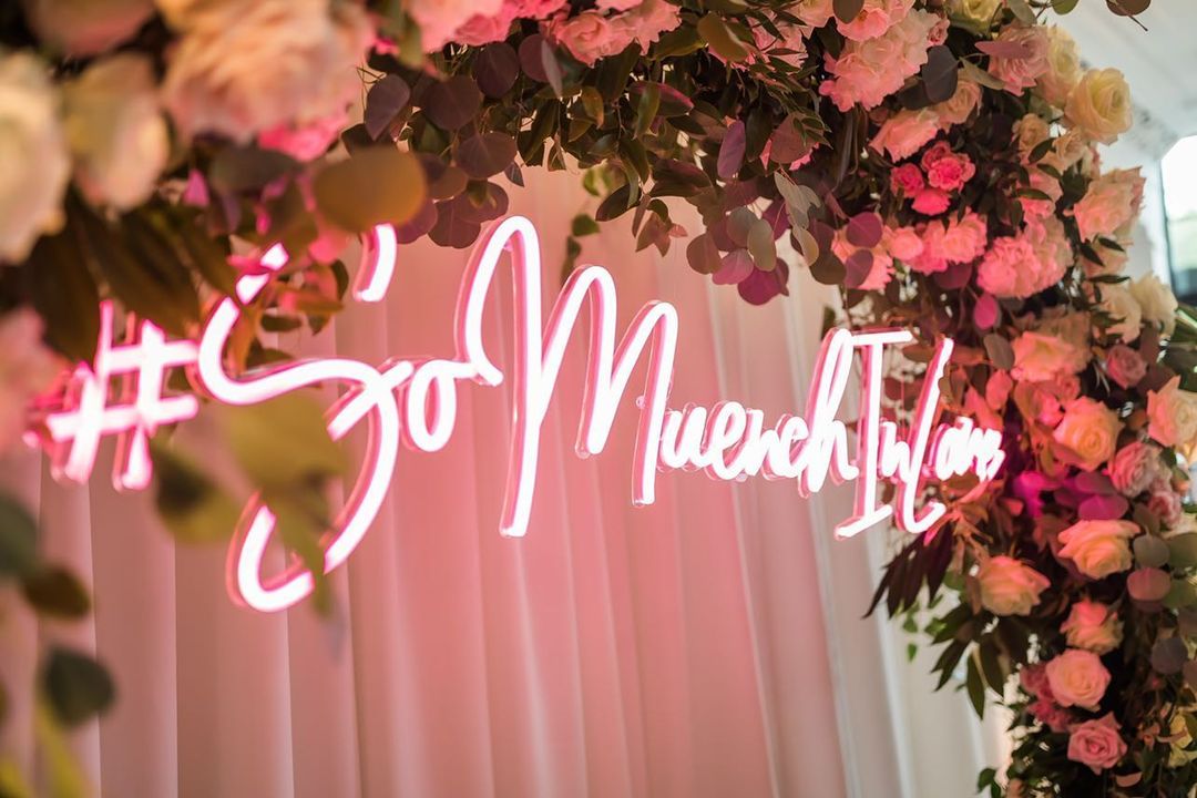 pink wedding neon sign