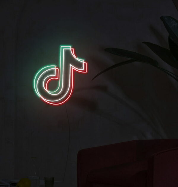 tiktok logo neon light